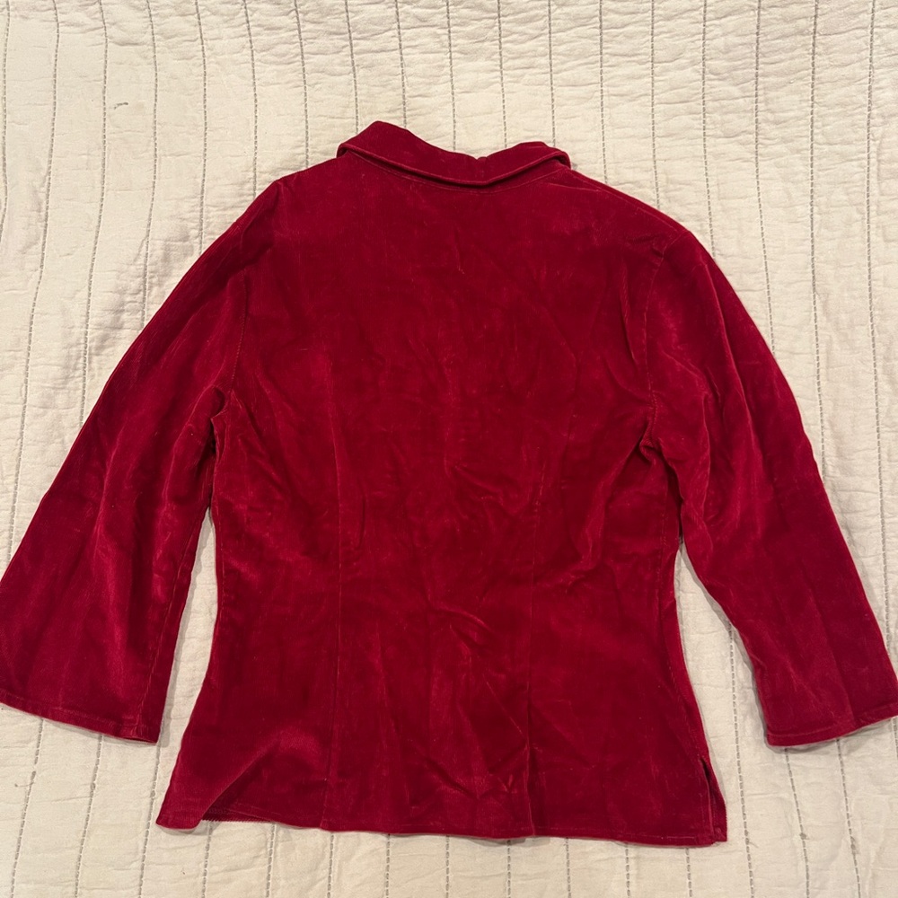 Red Button-Up Women's Top - Picture 4 of 4